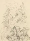 Study for Tatareneinfall by Alfred Kubin, pencil on paper, offered Jun 2019
