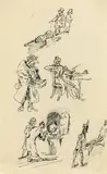 Studies for E.T.A. Hoffmann: the sandman recto, figure studies verso by Alfred Kubin, India ink on paper, sold Jun 2019