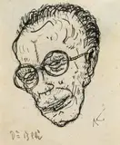 Portrait of the writer Dr. Franz Blei by Alfred Kubin, c. 1908, India ink on paper, sold Jun 2019