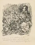 Aufruhr, illustration for: Die andere Seite by Alfred Kubin, 1946, India ink on paper, sold Jun 2019