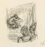 Sitter and two figures (studien recto and verso) by Alfred Kubin, pencil on paper, sold Jun 2019