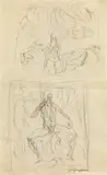 Study for the Last Judgement recto, sitting man and horseman verso by Alfred Kubin, 1918, pencil on paper, offered Jun 2019