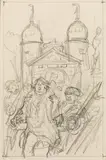 Jean Paul in Heidelberg by Alfred Kubin, pencil on paper, sold Jun 2019