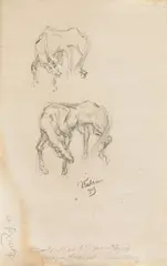 Study for the "Kriegspferd by Alfred Kubin, 1949, pencil on paper, sold Jun 2019