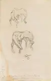 Study for the "Kriegspferd by Alfred Kubin, 1949, pencil on paper, sold Jun 2019