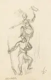 Acrobatics by Alfred Kubin, pencil on paper, sold Jun 2019