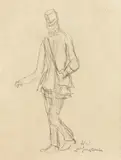Postman by Alfred Kubin, pencil on paper, sold Jun 2019