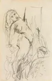 Witch on pole (sketches recto and verso) by Alfred Kubin, pencil on paper, sold Jun 2019