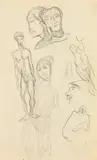 Studies recto and verso by Alfred Kubin, pencil on paper, offered Jun 2019