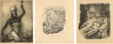 Alfred Kubin, Mixed lot: three works (Der blinde Pauker, Menschheitsdämmerung und Tod und Tischler), lithographs on paper