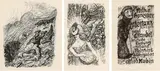 Alfred Kubin, Mixed lot: three works (Tatzelwürmer, Der Büßer und Sport und Genuss zu Arthur Honegger "Der Totentanz"), lithographs on paper