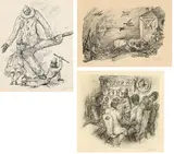 Alfred Kubin, Mixed lot: three works (Frühlingsvision, Tod als Pierrot und Disput), lithographs on paper