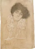 Gustav Klimt, Lady's bust portrait from the front