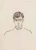 Egon Schiele, Portrait of Paris of Gütersloh, 1919, lithograph in chalk on paper