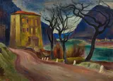 Albert Birkle, Einsames Haus an der Donau II, 1939, oil on canvas