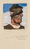 Alfons Walde, Tyrolean woodcutter, 1932, mixed media on paper