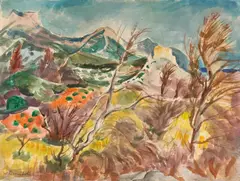 Willy Eisenschitz, Mont Sainte-Victoire, 1955, watercolour on paper