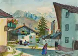 Oskar Laske, Fulpmes, 1940, gouache on paper