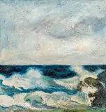 Seascape by Ludwig Heinrich Jungnickel, oil on canvas, sold Jun 2019