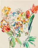 Oskar Kokoschka, Bouquet of flowers, watercolour on paper
