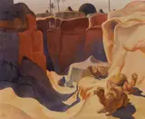 Norbertine Bresslern-Roth, Nomadensiedlung, 1928, oil on canvas