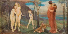 Arthur Brusenbauch, Allegory of Spring and Summer, 1938, oil on cement particle board