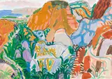 Eduard Bäumer, A day in May in Calabria, 1968, oil on paper on cardboard
