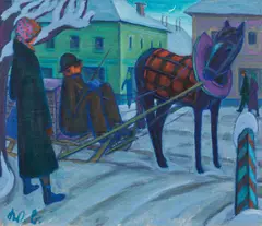 Werner Berg, Vor der Heimfahrt, 1958, oil on canvas
