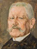 Max Liebermann, Portrait Paul von Hindenburg - study, 1927, oil on panel, parqueted