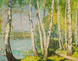 Alois Kalvoda, Birch trees on the lakeside