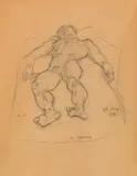 Anton Kolig, Lying male nude