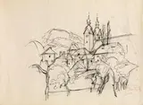 Herbert Boeckl, Maria Saal, c. 1926, coal on paper