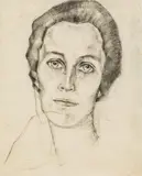 Ernst Nepo, Irma of Guggenberg, charcoal on paper