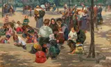 Joseph Floch, Children's playground, 1916, oil on canvas