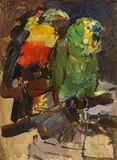 Carl Fahringer, Toucan and parrot