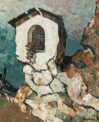 Oskar Mulley, Wayside shrine in the high mountains, c. 1930, oil on canvas