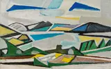 Carl Unger, Attersee landscape, 1951, oil on canvas