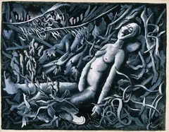 Herbert Ploberger, Olympia, 1945, tempera on paper, unframed