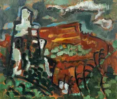 Salurn by Werner Scholz, 1958, oil on hardboard, sold Jun 2019