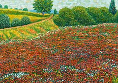 Peter A. Etzer, Poppy meadow, oil on canvas