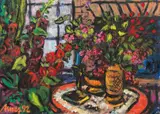Helmut Arnez, Still life with flowers, 1992, oil on canvas