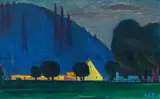 Werner Berg, Häuser im Licht, 1961, oil on canvas