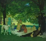 Ferdinand Michl, The picnic (bathers), 1909, oil on canvas, unframed