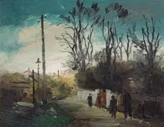 Victor Pipal, Four walkers, oil on canvas