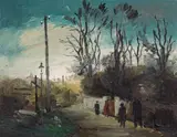 Victor Pipal, Four walkers, oil on canvas