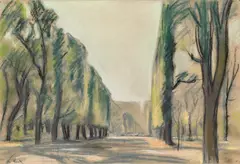 Franz Lex, Schönbrunn, pastel on paper