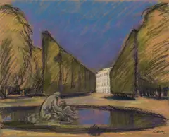 Franz Lex, Schönbrunn Palace and park, pastel on paper
