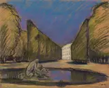 Franz Lex, Schönbrunn Palace and park, pastel on paper
