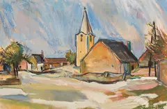 Rudolf Pleban, St. Margareten, 1958, mixed media on paper