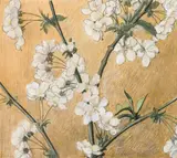 Eduard Stella, Blooming branch II, mixed media on paper